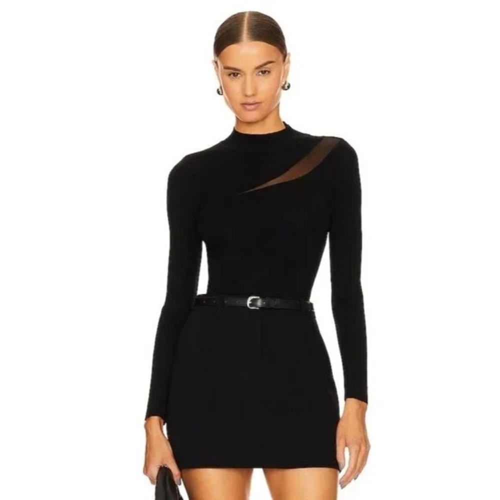 Milly Black Sweater with Sheer Cutout